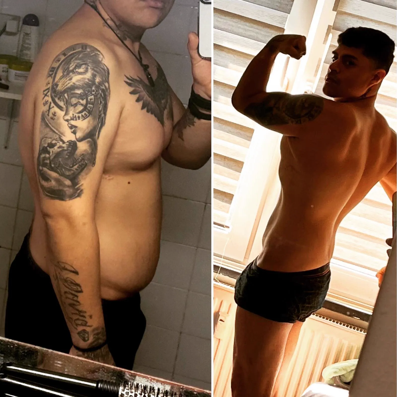 Transformación cliente: pérdida de grasa, vista lateral